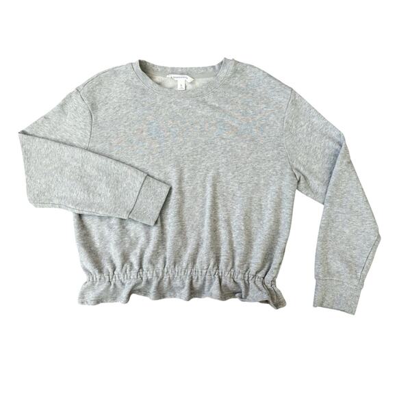 POPSUGAR Light Gray Ruffle Hem Sweatshirt Womens Size L - Picture 1 of 7